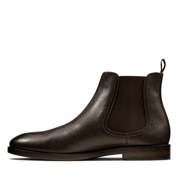 Clarks Mens Oliver Top Chelsea Boots Dark Brown | UK-6809473